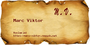 Marc Viktor névjegykártya